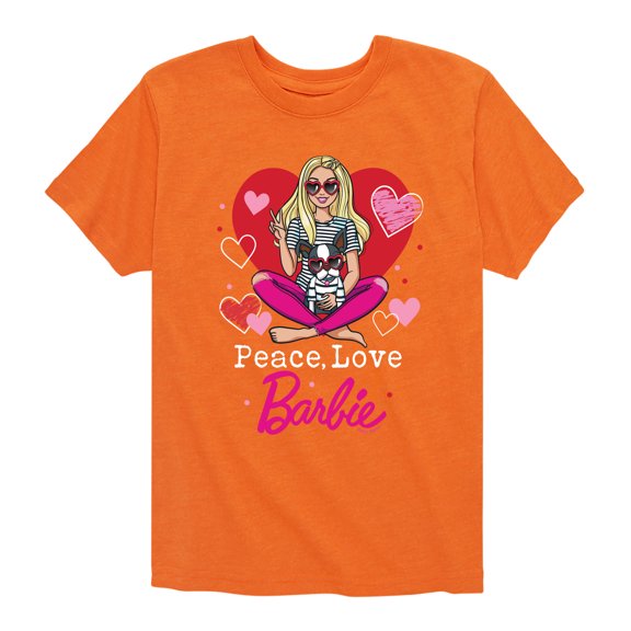 Barbie - Peace Love Barbie - Toddler And Youth Short Sleeve Graphic T-Shirt