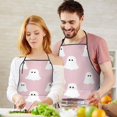 thumbnail image 4 of Pink Halloween Ghosts Apron-Garden Aprons for Women with Pockets-Cotton Linen Waterproof Kitchen Cooking Gardening Aprons Adjustable for Kitchen,Cooking,BBQ and Salon 33"x27", 4 of 7