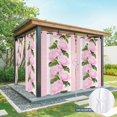 thumbnail image 4 of 1 Panel Outdoor Curtains for Patio Waterproof 54"x84", Valentine's Day Weatherproof Privacy Outsides Curtains, Pink Roses Floral Romantic Striped Grommet Thermal Drapes for Cabana Porch Pergola, 4 of 8