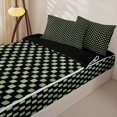thumbnail image 3 of Erosebridal Casual Modern Square Zipper Queen Comforter Set with Fitted Sheet and 2 Pillowcases,Low Key Grid Tile Zipper Bedding Set,Sage Green Black,Black Reversible, 3 of 6