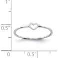 thumbnail image 3 of 14K White Gold Polished Heart Ring (Size 7) Made In United States r671w, 3 of 5