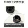 thumbnail image 5 of KeyStyle Rings for Men Stainless Steel Signet Ring with Black Topaz Gemstone Birthstone Statement Ring Personalized Father Day Jewelry Birthday Gift for Father, 15mm Black Topaz, 5 of 10