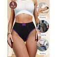 thumbnail image 5 of Meiyating Womens High Waisted Underwear Cotton Panties Soft Stretch Breathable Comfy Full Coverage Briefs 4 Pack, 5 of 6