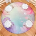 thumbnail image 2 of Soft Floral Watercolor Pattern Round Fitted Tablecloth with Elastic Edge,Dining Table Cover Waterproof,Outdoor Round Tablecloth for Camping,Dining,Indoor and Outdoor, 2 of 7