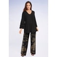 thumbnail image 3 of Jessica London Women's Plus Size Knit Palazzo Pant Wide Leg Stretch Dress Pants, 3 of 6