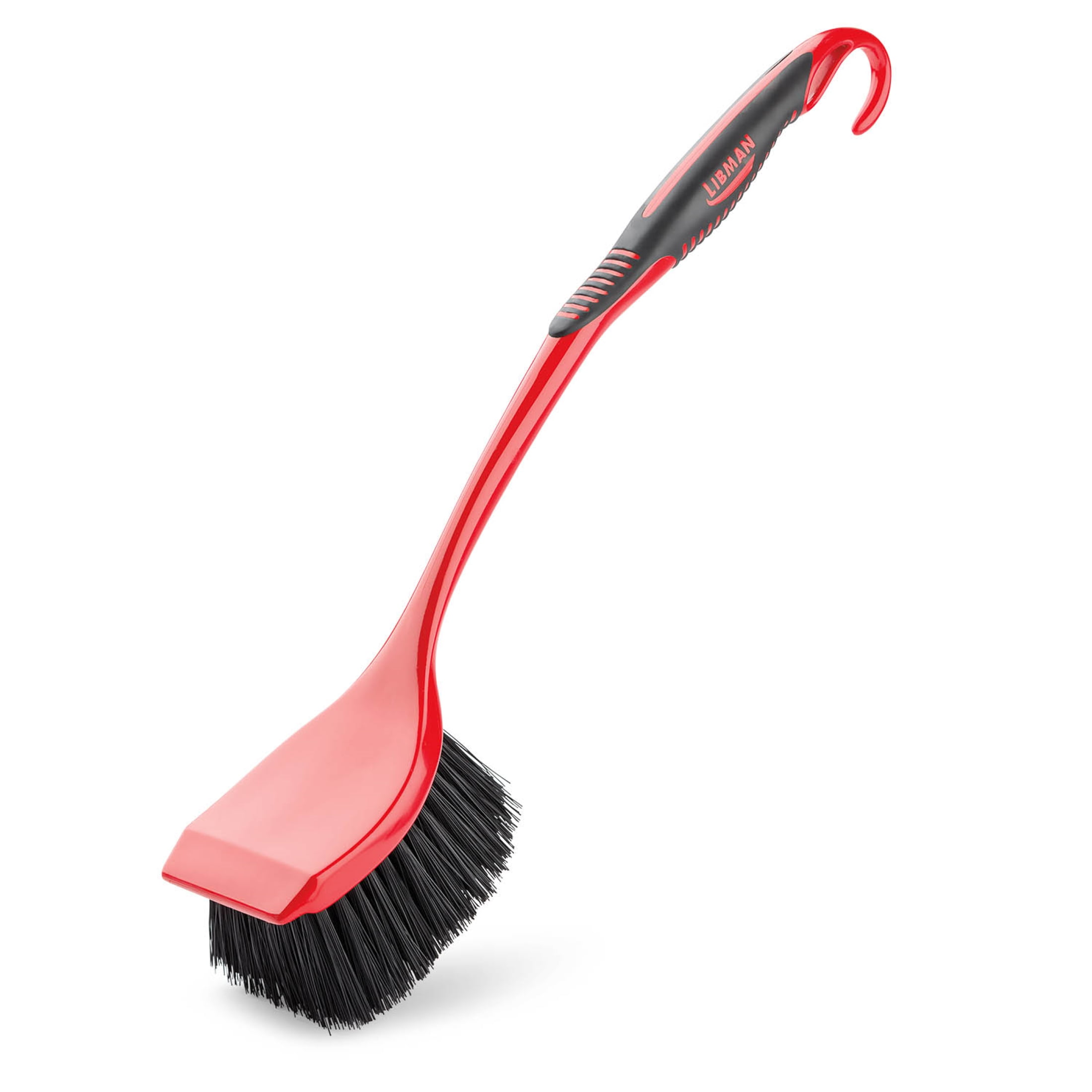 Libman High Power Scrub Brush Red and Black Long 3.75 Inch Width