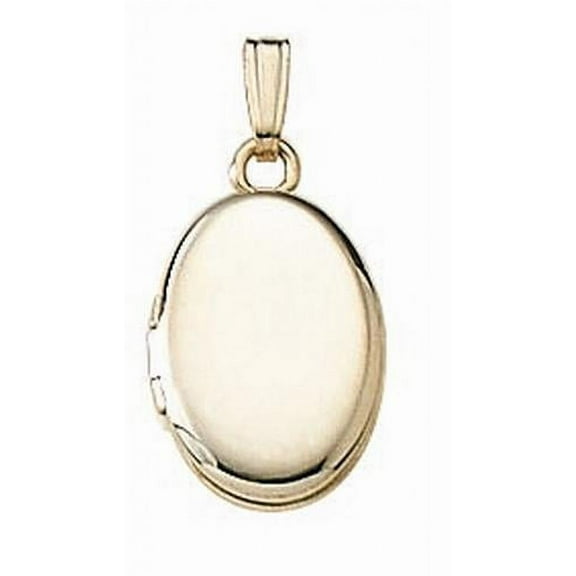 14K Yellow Gold Small Oval Locket - 1/3 Inch X 1/2 Inch Solid 14K Yellow Gold