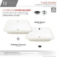 thumbnail image 2 of Stylish Undermount 19.50" W x 15.50" D White Rectangular Porcelain Bathroom Sink with 2 overflow rings P-204, 2 of 9