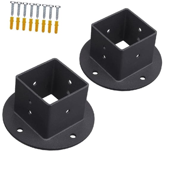 JZROCKER Sturdy Post Brackets Anchors Pack of 6 Powder Coated Steel for Fence Railings Privacy Panel Gazebos and Pergolas