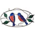 thumbnail image 3 of Bluebirds Made from Real Stained Glass on Wire Oval Ring, 3 of 3