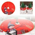 thumbnail image 3 of Christmas Gold Edged Tree Skirt Decoration Santa Print Christmas Tree Bottom Decoration Apron, 3 of 7
