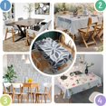 thumbnail image 4 of Blue Leaf Shaped Floral Pattern Rectangle Tablecloth 60"x84",Waterproof Polyester Rectangle Table Cloth, Wipeable Spillproof Polyester Tablecloth for Dining, Camping, Indoor and Outdoor, 4 of 5