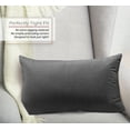 thumbnail image 2 of Nestl Velvet Throw Pillow Covers Solid Rectangle Soft Decorative Pillow Cover for Sofa, 12" x 20", Charcoal Gray, Pack of 2, 2 of 8