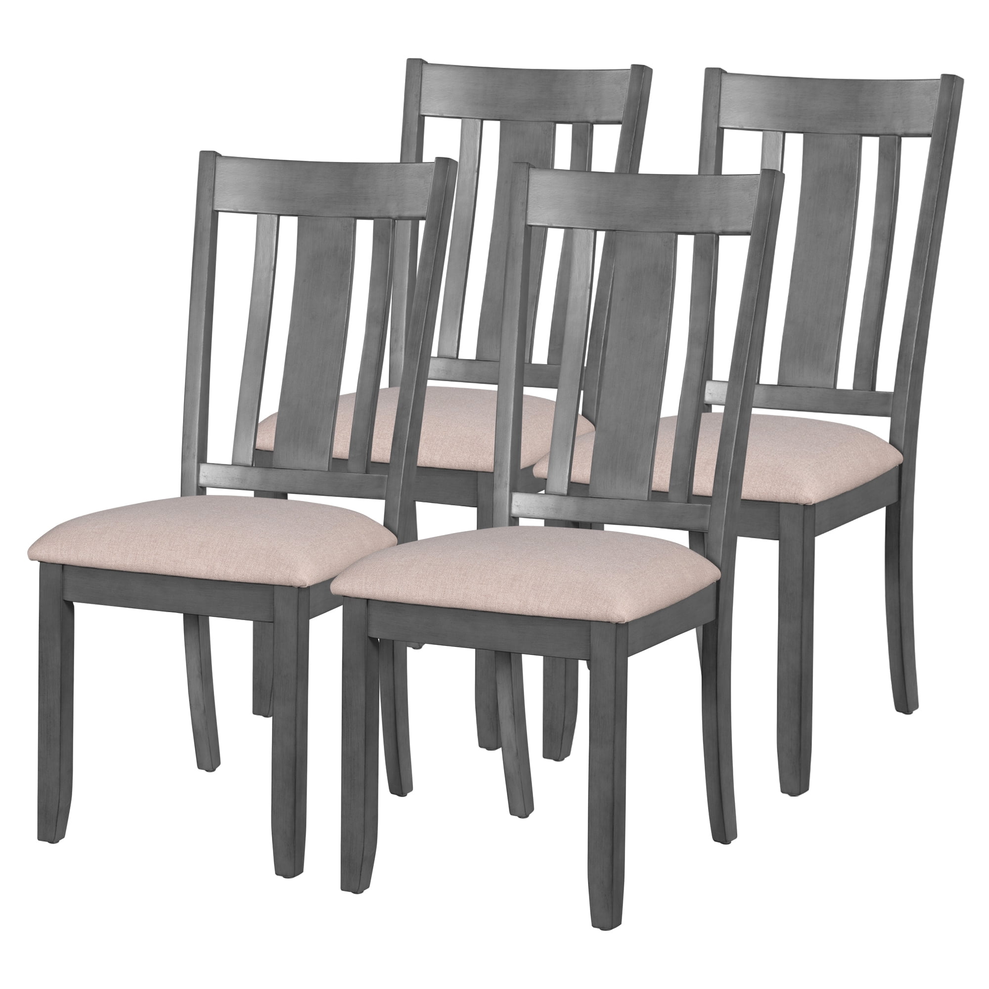 Set of 4 Dining Chairs, Solid Wood Kitchen Dining Room Chairs with