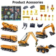 JoyStone Construction Vehicles Boys Toy Playsets, Crane Truck Excavator Crane Dump Truck Toy Car Sets Gift for Kids Toddlers