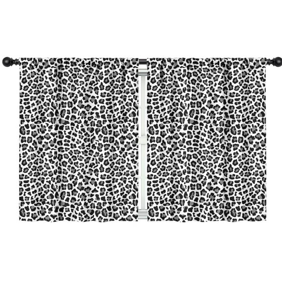 Blackout Kids Curtains,Black Leopard Print Childrens Insulated Curtains Set Of 2,Bedroom Essentials,Toddler Room Decor 42"x54"
