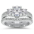thumbnail image 5 of LaRaso & Bo His Her Vintage CZ Wedding Set Trio Couples Silver Engagement Rings 6/11, 5 of 7