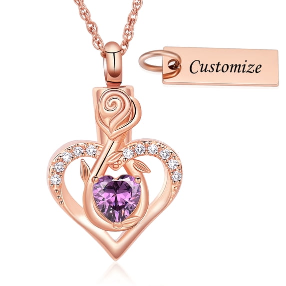 Heart in Heart Cremation Jewelry for Ashes Urn Necklace for Ashes of Loved One Pendent for Ashes and Chain