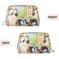 thumbnail image 3 of Silaia Bluey Print Leather Makeup Bag with Zipper, Cosmetic Organizer, Travel Travel Cosmetic Bag,Toiletry Organizer with Inner Pockets, 3 of 8