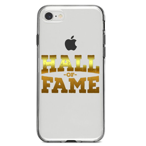 DistinctInk Clear Shockproof Hybrid Case for iPhone 7 8 SE (2020 Model) 4.7" Screen TPU Bumper Acrylic Back Tempered Glass Screen Protector - Hall of Fame