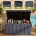 thumbnail image 5 of Dextrus Outdoor Waterproof 120 Gallon Resin Deck Box, Dark Brown, 5 of 7