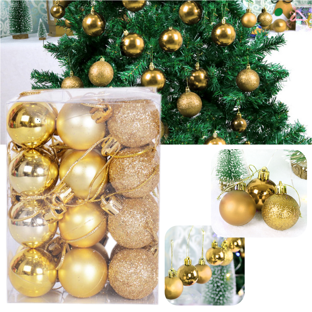 Ailao 24 pcs Christmas Tree Ornaments Balls Set Mini Holiday Xmas