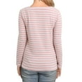 thumbnail image 4 of Lightning Deals of Today Timoontee Womens Striped Long Sleeve Shirt Boat Neck Tops Nautical Loose Fit Tshirt Spring Fashion Comfy Casual Tunic Blouse Tops Pink 8, 4 of 5