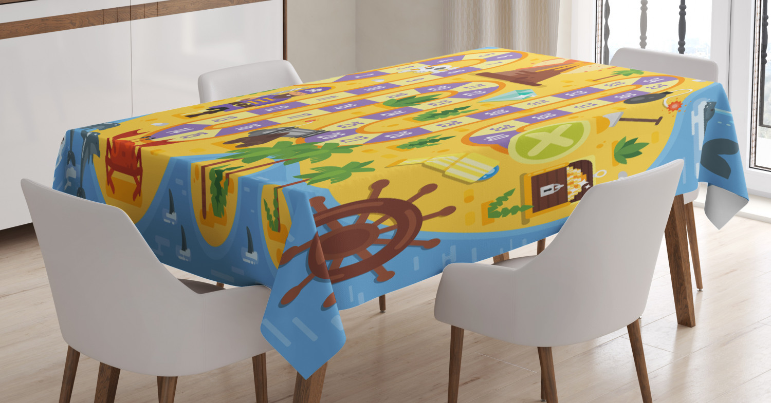 Kid's Activity Tablecloth, Finding Treasure of the Pirate Themed Board