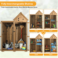 thumbnail image 5 of Outdoor Storage Cabinet with Rooftop Compartment, Lockable Doors & Adjustable Shelves, Weatherproof Garden Tool Organizer for Patio Garage, 5 of 8