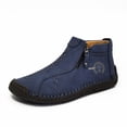 thumbnail image 1 of Botas de hombre hechas a mano, botines con costuras clásicas, zapatos casuales con cremallera para exteriores, 1 of 5