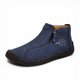 thumbnail image 1 of Botas de hombre hechas a mano, botines con costuras clásicas, zapatos casuales con cremallera para exteriores, 1 of 5