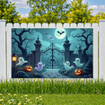 thumbnail image 3 of Halloween Theme Decorative Banner Spooky Atmosphere Jack o Lanterns Gate Design for Outdoor Decorating Holiday Party Night, 3 of 5