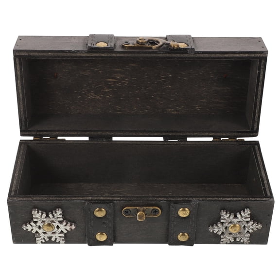 CTIRCHIU Decorative Wooden Treasure Chest in Grey for Jewelry and Keepsake Storage