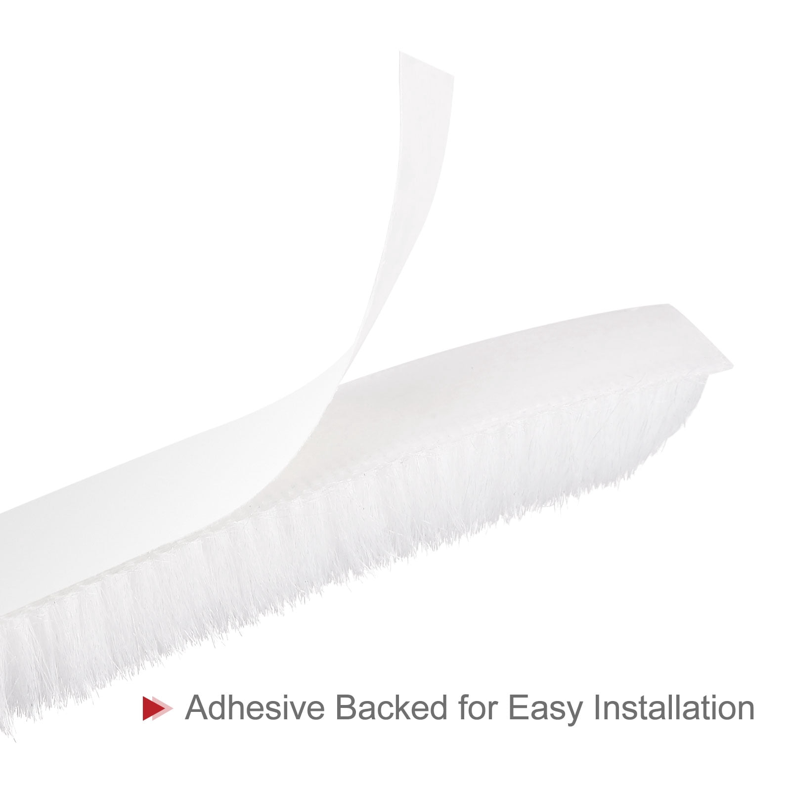 Uxcell 2 Pack Weather Stripping Brush, 39ft L x 0.35" W x 0.35" H Self-Adhesive Seal Weatherstrip Sweep Brush White for Door Window