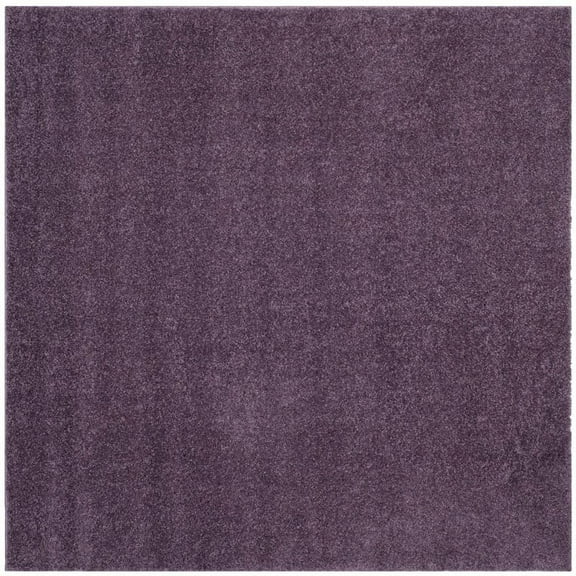 SAFAVIEH Arizona Cady Solid Shag Area Rug, Purple, 6'7" x 6'7" Square