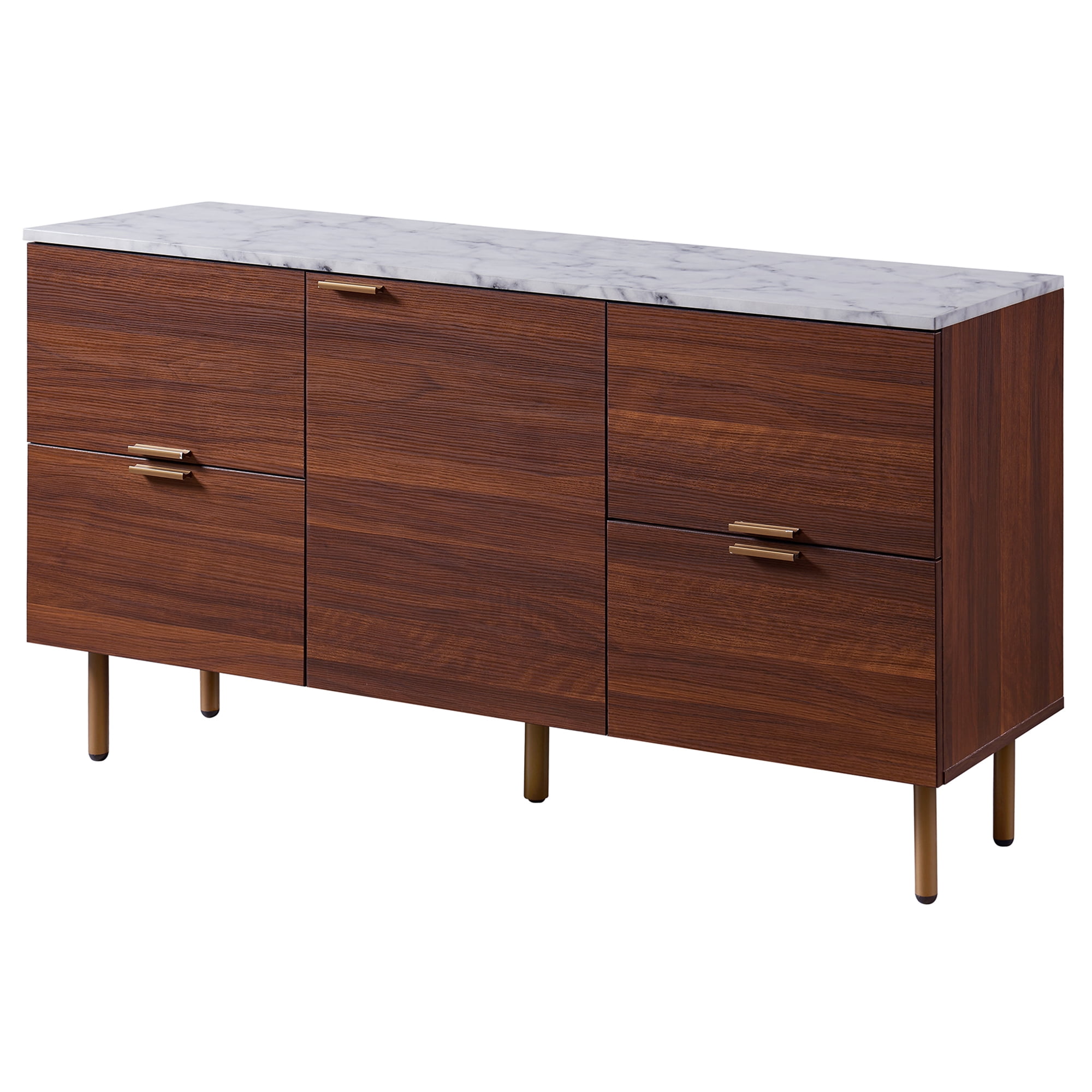 Teamson Home Ashton Wooden Sideboard Storage with Faux Marble