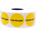 thumbnail image 1 of Yellow with Black Hamburger Circle Dot Adhesive Stickers, 1 Inch Round Labels, 500 Total Stickers, 1 of 1