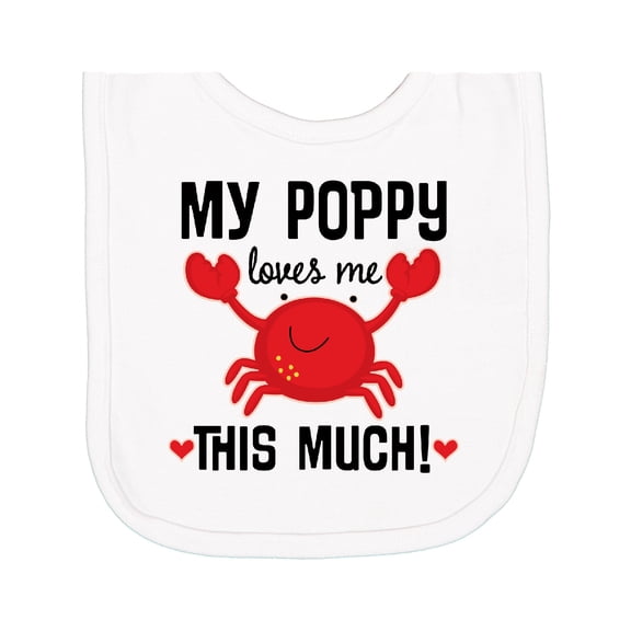 Inktastic My Poppy Loves Me Grandchild Newborn Bib