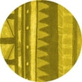 thumbnail image 1 of Ahgly Company Indoor Round Abstract Yellow Contemporary Area Rugs, 3' Round, 1 of 4