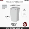 thumbnail image 4 of Rev-A-Shelf 27 qt. Replacement Waste Container for Rev-A-Shelf Pullouts, Silver, 2-pack, 4 of 8