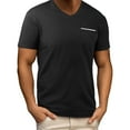 thumbnail image 2 of Hinvhai Men's Casual Henley Shirt Short Sleeve Summer V Neck Solid T-Shirt Tops Whith Pocket Black XXL(XXL), 2 of 9