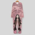 thumbnail image 6 of Demon Slayer Nezuko Unisex Onesie Pajamas Zipper Jumpsuit Hooded One Piece Sleepwear for Family Mens Womens, 6 of 8