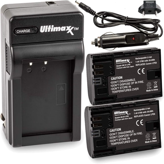 ULTIMAXX Travel Charger   Replacement Battery for Canon LPE6