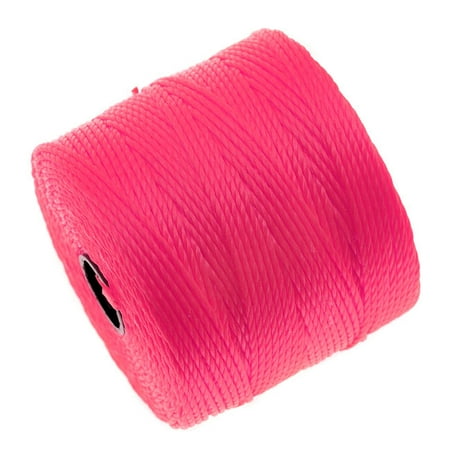 - beadsmith super-lon (s-lon) cord - size #18 twisted nylon - neon pink (77 yard spool)