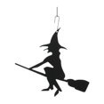 thumbnail image 1 of Village Wrought Iron HOS-26 Witch-Halloween Silhouette Decoration, 1 of 2