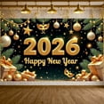 thumbnail image 2 of Golden Theme 2026 Banner Shiny Design Happy New Year Banner Festive Decorative Ornaments New Year Banner for New Year Party 2026 Celebration Christmas Party, 2 of 8