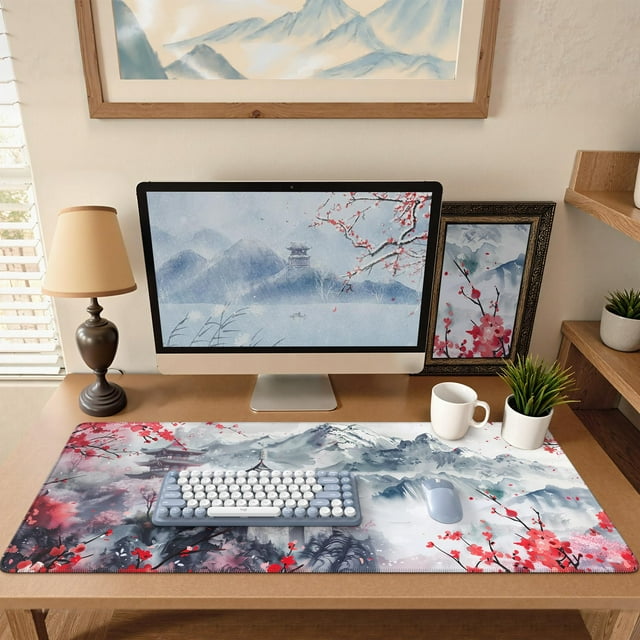 Alfombrilla protectora de escritorio iCasso, 90 x 40 cm, grande, con base de goma