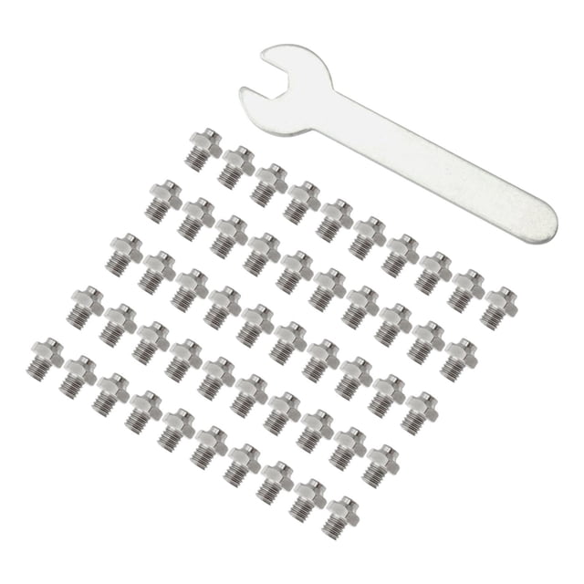 50 tornillos antideslizantes para pedales de bicicleta de montaña y carretera, 8 x 6 mm Plata