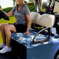 thumbnail image 3 of Renewold Universal Golf Cart Seat Cover Breathable Golf Cart Seat Blanket Year-Round Comfort Fit for Most 2-Seat Golf Cart, Tropical Hibiscus Blue White, 3 of 5