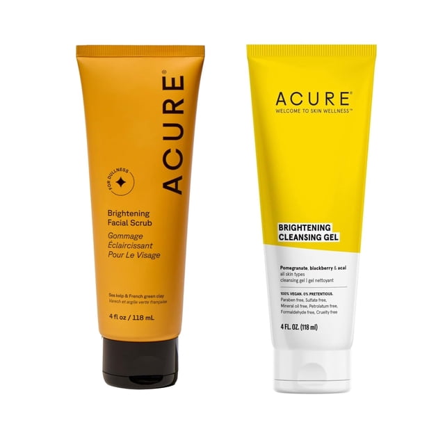 Gel limpiador y exfoliante facial iluminador Duo Kit Acure